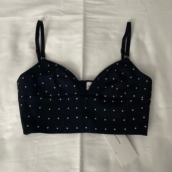 Magda Butrym Teruel Swarovski crystal embellished crop top Sz 34 - Picture 6 of 10